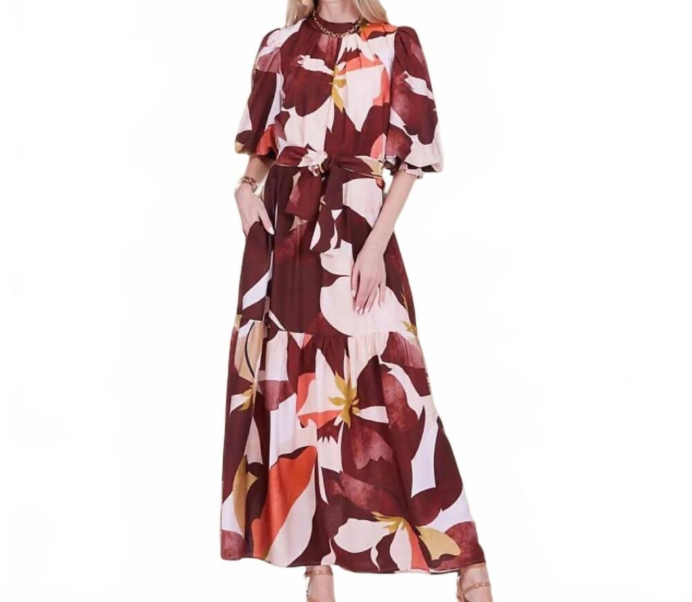 NEW JADE harvest burst maxi dress in brown